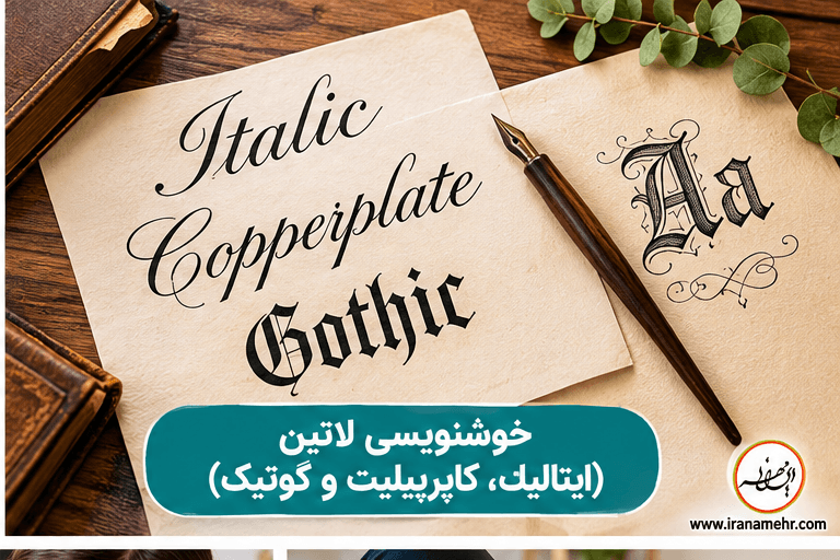خوشنویسی-لاتین-ایتالیک-کاپرپیلیت-و-گوتیک